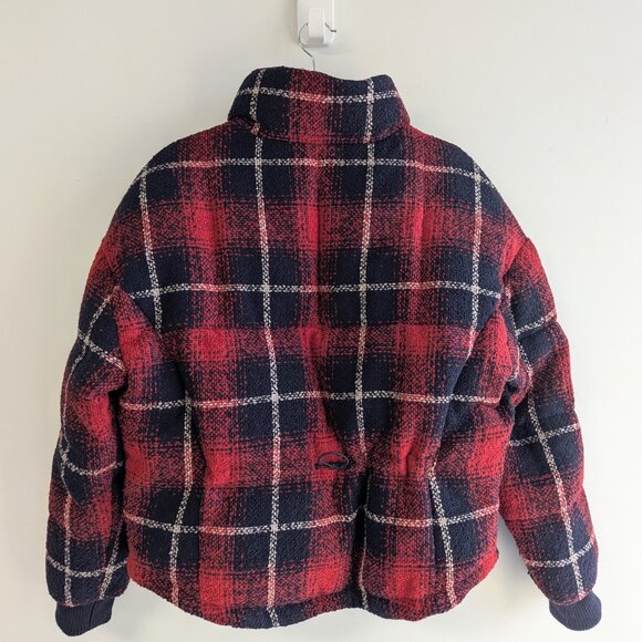 Levi's Stand Collar Wool Puffer Plaid Jacket - Picture 5 of 11